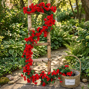 Fiori Artificiali, Fiori Finti, Ghirlanda di Rose, Fiori Decorativi per Avvolgere Tubi dell'Aria Condizionata, Archi Nuziali, Realistici - Product Image 6