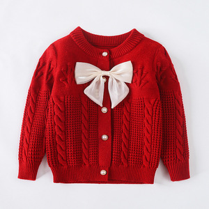 Tricot vente en gros, chandails décontractés tricotés à la main pour bébés filles et enfants - Product Image 6