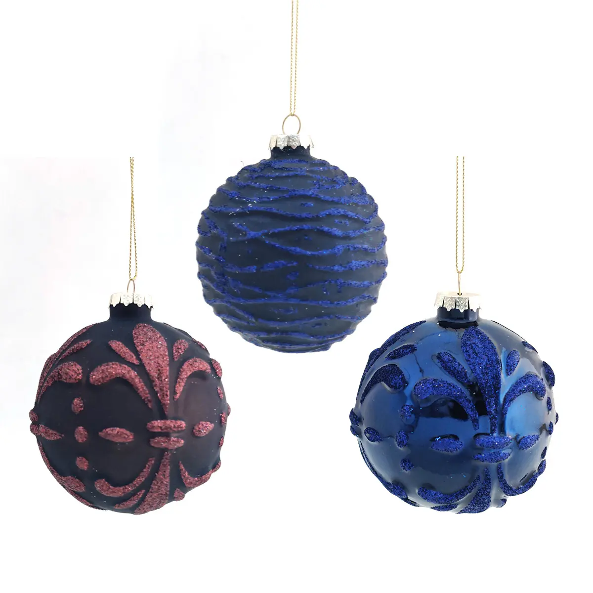 Hoge Kwaliteit Glas Kerstbal Goedkope Custom Matte Rode Kerst Glas Geschilderd Opknoping Bal Decoratie Ballen