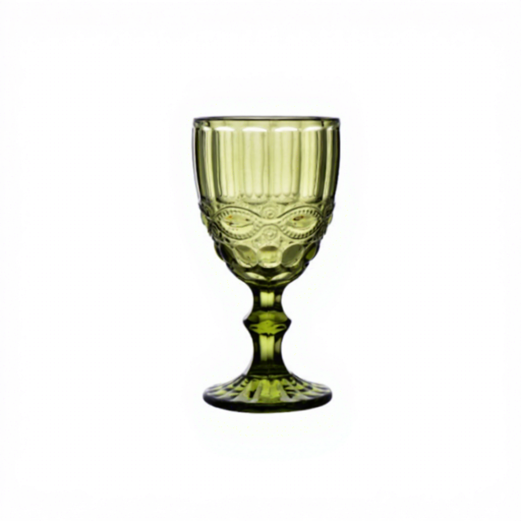 Green snake pattern-low wine glass