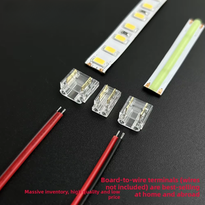 2-Pin Low Voltage PC Solderless Snap Connector for COB <b>LED</b> Strip Wire-to-Board Single End Connection Terminal Cable - Product Image 4