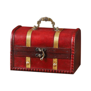 Classic Wooden <b>Storage</b> <b>Box</b> With Lock Large Capacity Home Cabinet Decoration Photography Props Handicrafts - Product Image 5