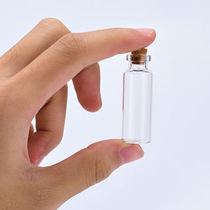 Viales de tubo de vidrio con tapones de corcho, fondo plano de grado alimenticio, 10mm, 16mm, 22mm, 24mm, 30mm, - Product Image 4