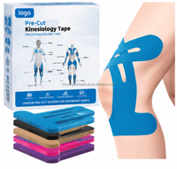 Bande de kinésiologie prédécoupée unisexe pour le genou, en coton élastique, imperméable et respirante, pour le soutien musculaire, le soulagement de la douleur et les blessures sportives