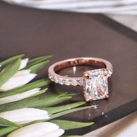 Tianyu Radiant Cut Moissanite Bague de Fiançailles Bijoux GRA Certificat 2ct 3ct Mossanite Plaqué Or Argent 925 Anneaux pour Femmes