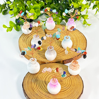 Mini bonsái de cristal tallado a mano al por mayor, árbol de la vida de grava de cuarzo natural con grabado para decoración de Mesa del hogar