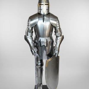 Armure médiévale en acier doux de calibre 18, taille complète, environ 7 pieds, finition polie - Product Image 1