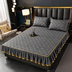 Anti Dust Zipped hotel waterproof bed skirt mattress protector washable waterproof mattress cover