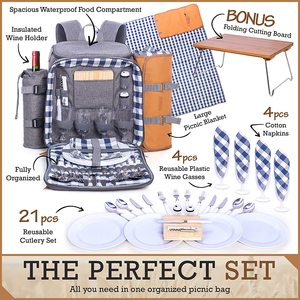 Sac à dos isotherme personnalisé pour pique-nique familial en plein air, sac à déjeuner pour 4 personnes - Product Image 5