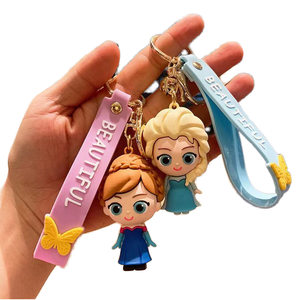 QYS <b>Custom</b> 3D PVC Mermaid Princess Style Keychain Cute Cartoon Rubber <b>Key</b> <b>Ring</b> Bag Charm Promotional Gift - Product Image 1