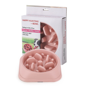 Fabricante por atacado de plástico embalado em caixa de cor portátil bacia do cão alimentador lento - Product Image 5