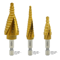 Jeu de 3 forets étagés HSS en acier rapide 4241 titane 118 degrés 28 tailles spirale droite boîtier en aluminium pour bricolage inclus