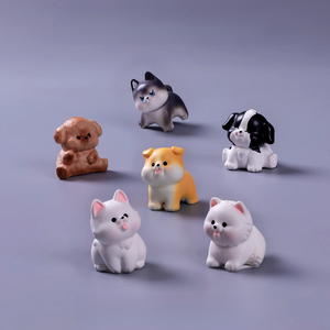 KI zhuojing Landscape Adorables figurines de chiots simulés, accessoires de décoration pour voiture et bureau, <span class=keywords><strong>mini</strong></span> bibelots - Product Image 1