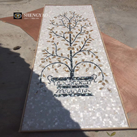 Peinture artistique artisanale en mosaïque d'incrustation de coquillages d'ormeaux et de nacre