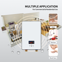 Pemanas Air Tanpa Tangki Digital 220V 3500W dengan Layar Digital, IPX4, Pemasangan di Dinding, Aman, untuk Rumah Tangga dan Kamar Mandi