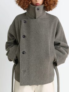 <span class=keywords><strong>Poncho</strong></span> court asymétrique <span class=keywords><strong>en</strong></span> laine d'<span class=keywords><strong>alpaga</strong></span> style Lem Vintage pour <span class=keywords><strong>femme</strong></span>, automne-hiver, gris, vert et noir, manteau <span class=keywords><strong>en</strong></span> laine - Product Image 1