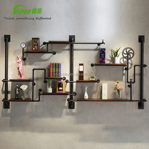 Tubería de hierro montado en la pared vintage estante tubería de organización para el restaurante y EL CAFÉ Tienda - Product Image 5