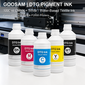 Tinta de Recarga DTG CMYK Blanca 1000ML para Impresora Epson F2000 F2100, Pigmento de Alta Calidad Compatible, Suministro de Fábrica al por Mayor - Product Image 1
