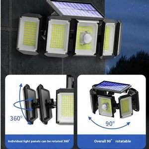 Solar Security <b>Light</b> 300 <b>LED</b> IP65 Waterproof <b>Motion</b> <b>Sensor</b> Outdoor 5 Head Remote Control Wall <b>Light</b> Solar <b>Light</b> - Product Image 3