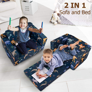 โซฟาเด็กพับได้แบบใหม่ ดีไซน์น่ารัก รับผลิตแบบ OEM/ODM โซฟาเด็กอเนกประสงค์ 2-in-1 พับได้ นุ่มสบาย สำหรับเด็กเล็ก - Product Image 3