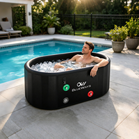 Baignoire à glace gonflable de 59 pouces, bain froid rigide à structure Drop Stitch pour la récupération sportive, piscine prête à l'emploi avec couvercle, 150 cm