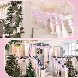 Hiasan Garland Natal Pink Biru Putih, Garland Metalik untuk Dekorasi Valentine, Ulang Tahun, Pernikahan, Pesta, Liburan, Perlengkapan Rumah - Product Image 4