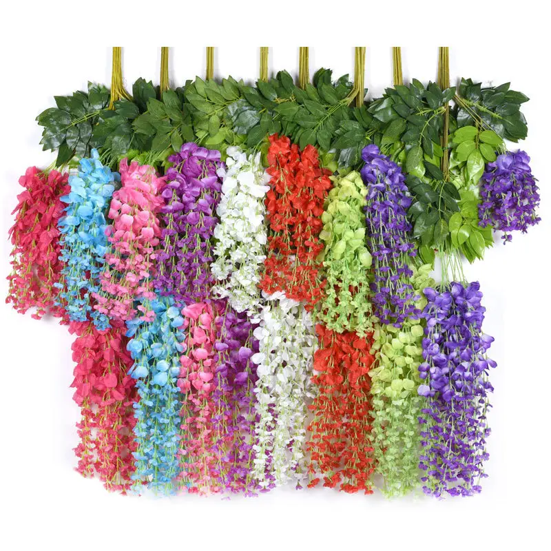 Wholesale Background wreath Simulation flower Hanging Decorative Arch party wedding Artificial Flower Wisteria flower 110cmq