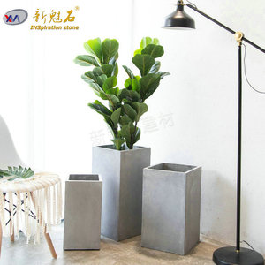 Nuevos Macetas de Hormigón para Plantas, Color Gris Claro, para Decoración e Interiores y Exteriores - Product Image 5