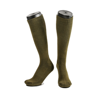 Chaussettes athlétiques vert jungle avec logo personnalisé Chaussettes de botte de sport en coton tricoté pour le ski, la randonnée, les sentiers de pataugeoire pour le printemps
