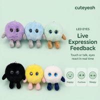 Cuteyeah Porte-clés Monstre en Peluche Mignon à Quatre Pattes, Compagnon Parlant IA, Yeux Lumineux, Application Wi-Fi, Compagnon de Bureau, Cadeau pour Collègues