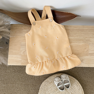 Ins New Cute Girl Baby Mädchen Sommerkleid Blume Bestickt Fragmentierter Rock Riemen Rock Sommer - Product Image 2