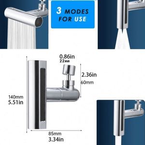 Robinet de cuisine blanc avec tête de pulvérisation cascade, filtre diffuseur, buse économiseuse d'eau, connecteur de robinet durable et éco-responsable - Product Image 6