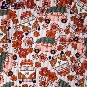 Tùy chỉnh thiết kế in kỹ thuật số <span class=keywords><strong>Polyester</strong></span> <span class=keywords><strong>Spandex</strong></span> <span class=keywords><strong>2x2</strong></span> sườn vải dệt kim - Product Image 4