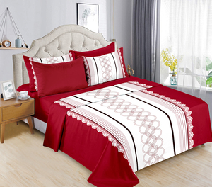 Ensemble de draps élégant et confortable, doux et moelleux, 6 pièces, ensemble de draps pour lit Queen ou King - Product Image 1