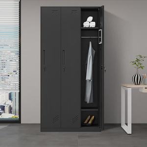 <span class=keywords><strong>Armario</strong></span> Metálico Negro de 3 Puertas, <span class=keywords><strong>Armario</strong></span> de Almacenamiento de Acero con <span class=keywords><strong>Espejo</strong></span> y Cerradura, para Dormitorio Familiar, Gimnasio, Vestuario, Dormitorio Escolar, Fábrica - Product Image 2