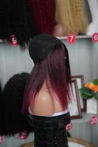 Peluca de Cabello Afro Liso Yaki para Mujer, 14 Pulgadas de Largo, Resistente al Calor, Fibra Sintética, Gorro de Malla Elástica, 180% de Densidad - Product Image 3