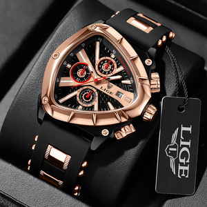 Reloj de Cuarzo Poligonal para Hombre con Calendario Luminoso, Correa de Silicona Resistente al Agua 3BAR - Product Image 5
