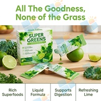 Sachets de Super Aliments Liquides Super Greens Saveur Citron Vert 10ml Mélange de Boissons Super Alimentaires à Base de Plantes Nutrition Quotidienne Fournisseur de Marques Personnalisées