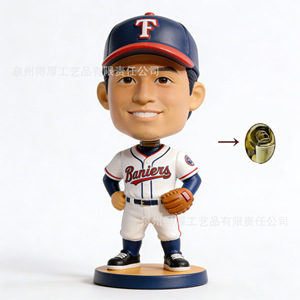<b>Custom</b> Baseball Player Bobblehead <b>Doll</b> Resin Sports Gift Figure Ivory White Modern Art Decorations - Product Image 2