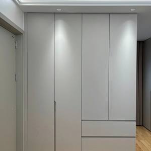 Modern Minimalist Wood <b>Wardrobe</b> and Dresser Set with Floating Nightstands Eco-Friendly Design and <b>Large</b> Capacity Drawers - Product Image 2