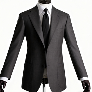 <span class=keywords><strong>Traje</strong></span> de lona fundida de lana <span class=keywords><strong>gris</strong></span> negro de gama alta de negocios de banquete formal para hombres a medida con estilos personalizables - Product Image 3