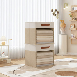 Clothing Organizer Storage <b>Box</b> Square With Lid Large Capacity Fabric <b>Wardrobe</b> Organizer For Home Use - Product Image 2