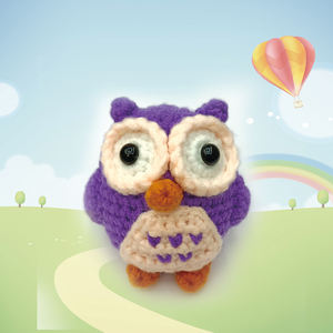 Set tas bahan rajut, bola benang tenun tangan DIY, ornamen boneka burung hantu - Product Image 1