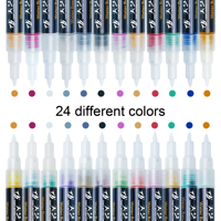 Stylos de peinture acrylique à pointe extra fine de 12 couleurs, marqueur crayon pour la peinture sur roche