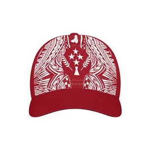 Benutzer definierte polynesische Kosrae Tribal Design Schnellt rocknende Baseball-Sport kappe Verstellbare laufende Outdoor-Sport hüte für Männer & Frauen Rot