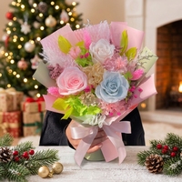 Coffret Cadeau Luxueux de Bouquet de Roses Éternelles Faites à la Main - Cadeau Exquis et Durable pour la Saint-Valentin, Noël, Nouvel An