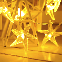 Guirlande lumineuse à 20 LED en forme d'étoile de mer, lumières de festival d'été en plein air, décoration féerique, lumières LED
