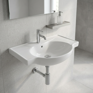 Lavabo de Pared Rectangular de Cerámica Moderno y Pequeño en Oferta, con Garantía de 4 Años, para Uso en Hospitales y Centros Comerciales - Product Image 2