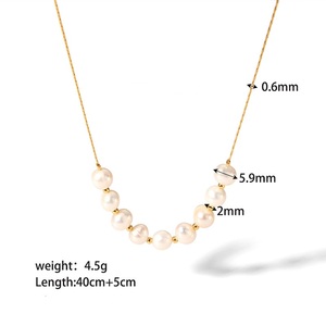 Mode véritable bouton d'eau douce collier bracelet <span class=keywords><strong>ensemble</strong></span> 6-7mm couleur blanche ensembles de bijoux en perles naturelles pour les femmes - Product Image 5