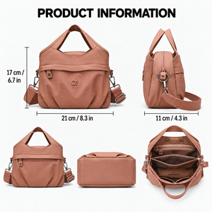 <strong>Ladies</strong> Hand Bag Lightweight Nylon Fabric Multi Pocket Waterproof Square Shape Zipper Closure OEM ODM Wholesale 10 Pcs Quality - Product Image 2